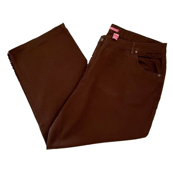 Woman Within Natural Fit Brown Pants 26WP Cotton - Picture 1 of 7